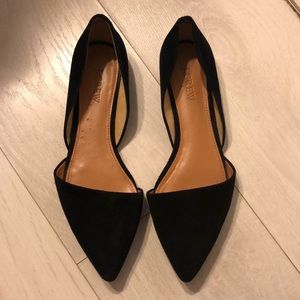 j. crew black suede flats